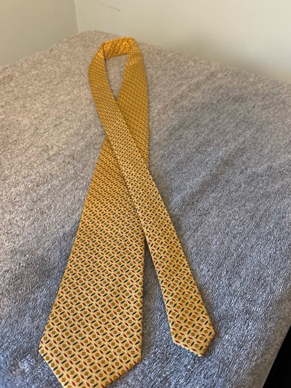 Jos. A. Bank Gold-Yellow Geometric Silk Tie